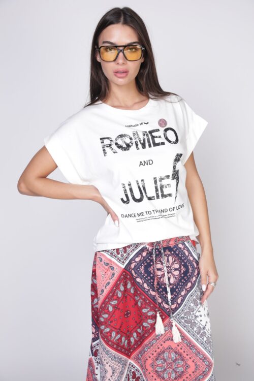  Designed  White T- Shirt  ROMEO