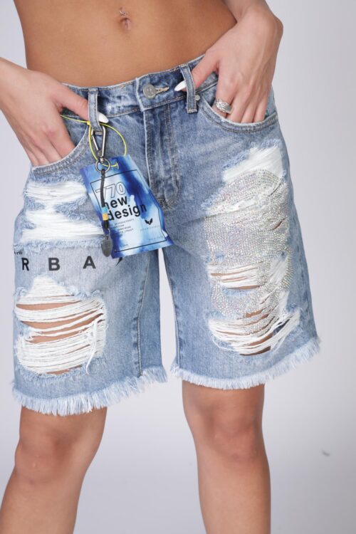 Denim Bermuda Pants SKULL