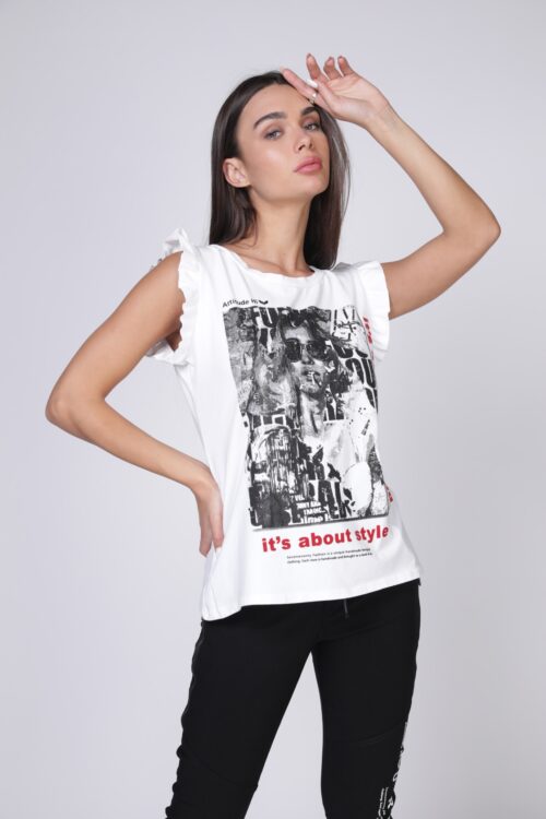 Designed white  T- Shirt  BRAND