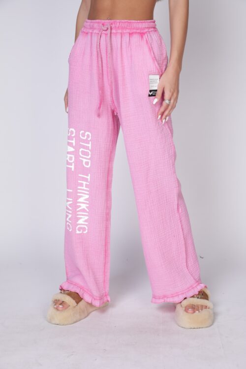 Pink Designed Jogger Pants  STOP