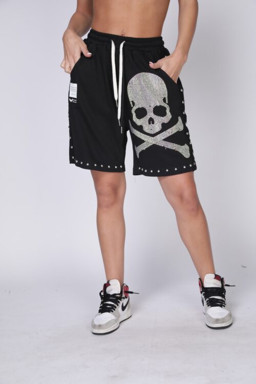 Black  Pullover  Bermuda Pants SKULL