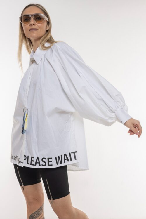 White Buttoned Up Long Sleeves Top  PLEASE