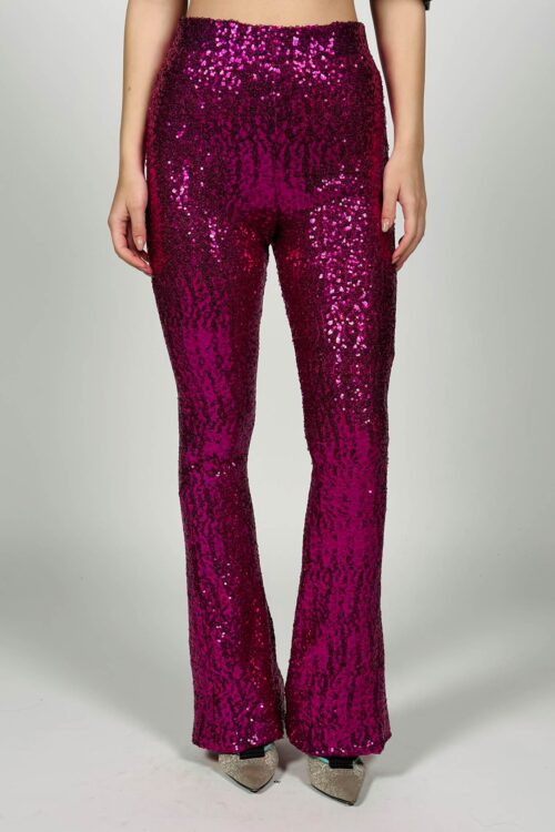 Designed Elegant Purple Colors Sequin Pants  SEVEN