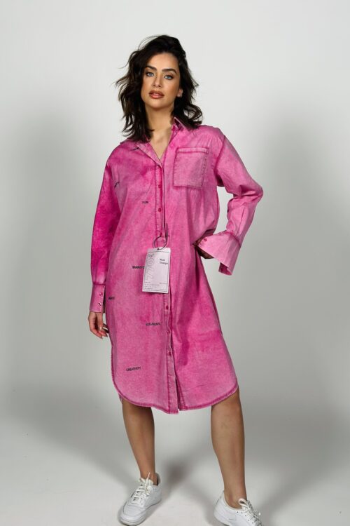 Pink Cotton Midi Dress FUN