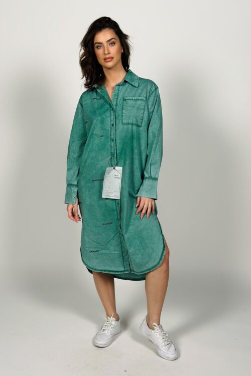 Green Cotton Midi Dress FUN
