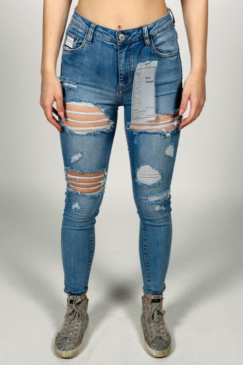Designed Destroyed Skinny  Denim Pants  DESIGN