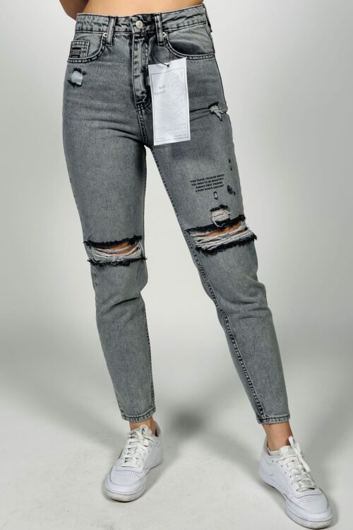 Mom jeans with rips PURE