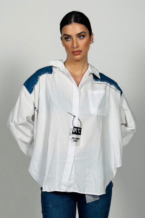 Buttoned up White With Denim  Shirt  UNIFORM
