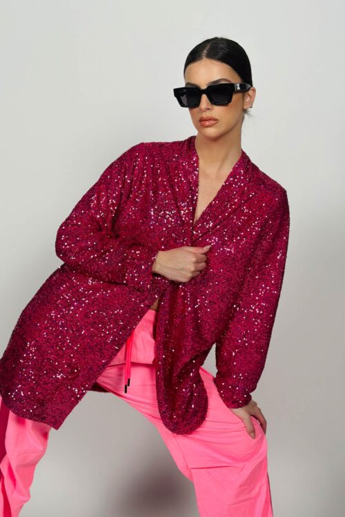 Sequin Blazer Long Opened Cut  GLAM