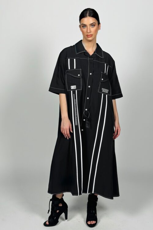 White Oversize Cotton Midi  Dress  WISH