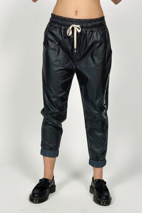 Designed Ivory  Faux Leather  Jogger Pants  PRODUCTION