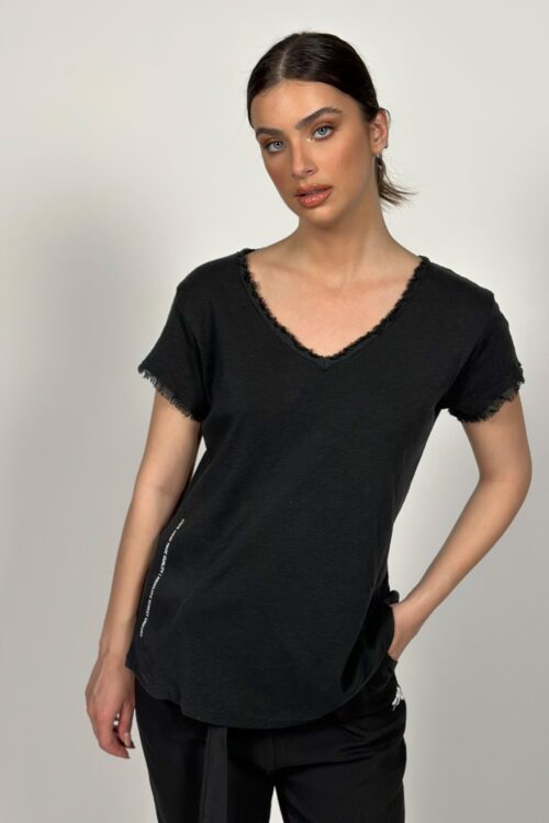 Washed  Black   Basic T Shirt  STREET