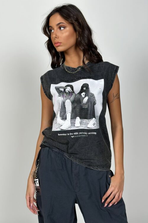 Sleeveles tee shirt SURVIVING