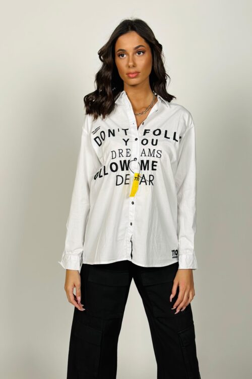 Buttoned up shirt with embroidery FOLLOW