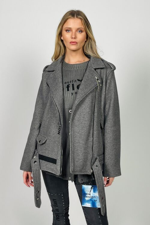  Designed Gray Sporty Jacket  RECONSTRUCTION