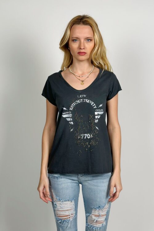  Designed Washed T- Shirt SKULL