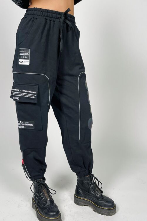 Designed Black Jogger Pants  THINK