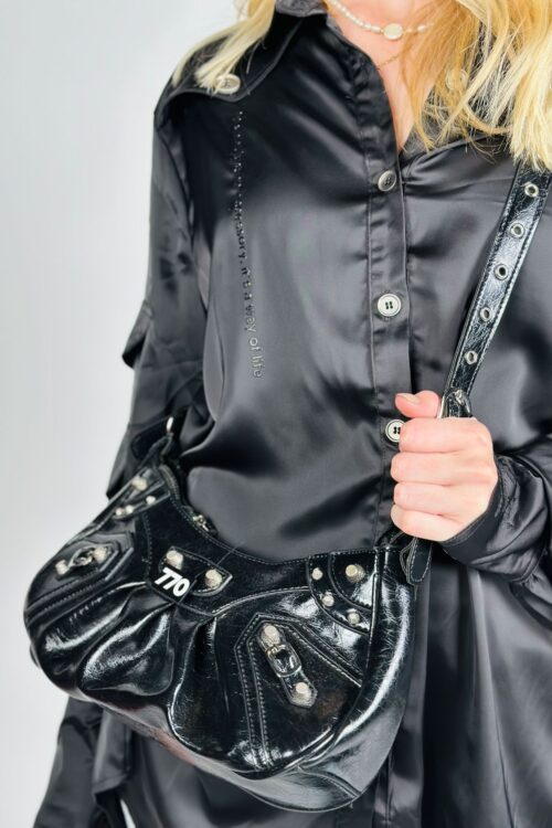 Designed Studs Faux Leather Small Hand Bag  770