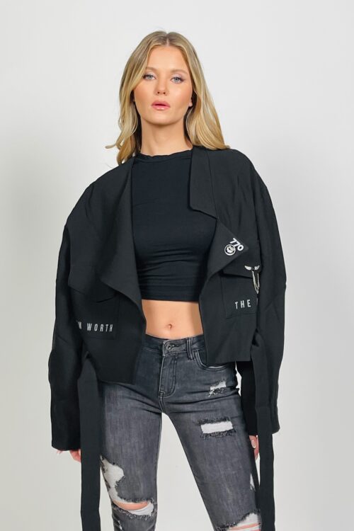  Designed Black  Sporty Jacket  RISK