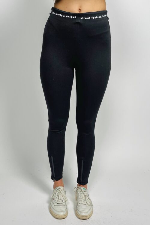 Designed Black Leggings STREET