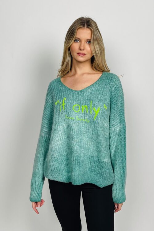 Washed Turquoise Knit Top  ONLY