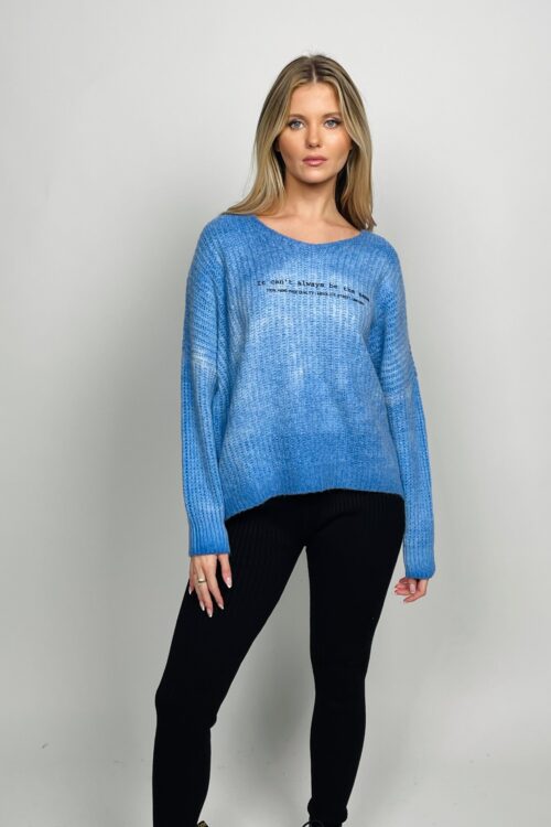 Washed Light Blue Knit Top  ALWAYS