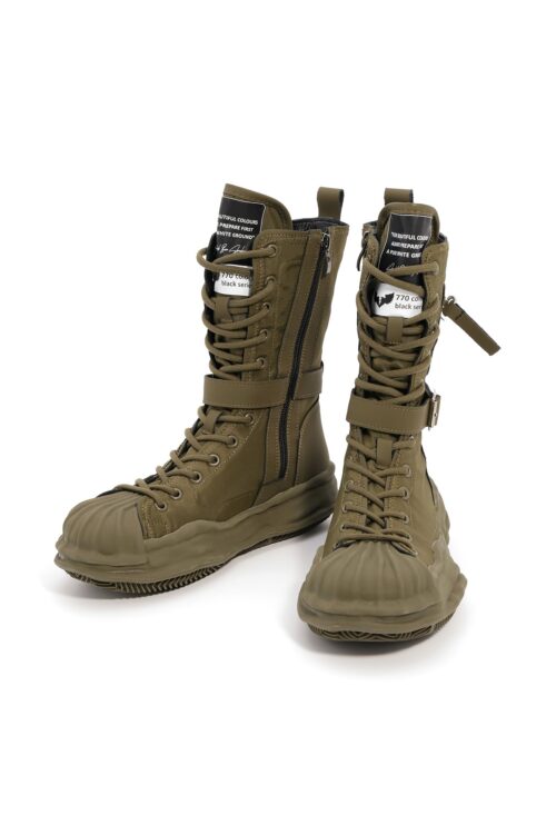 Olive Green Designed Nylon Boots COLORS