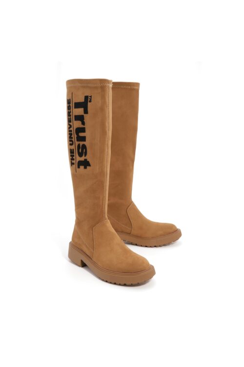 Brown Designed Long Cut  Boots TRUTH