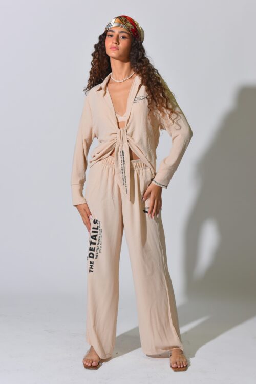 Two Piece Beige long Set  DETAILS