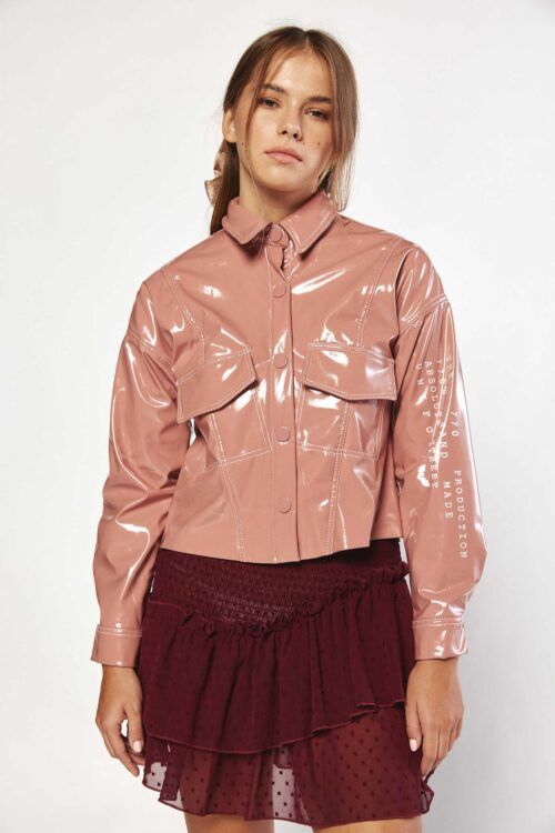 Pink Vinyl  Sporty Jacket ALONE