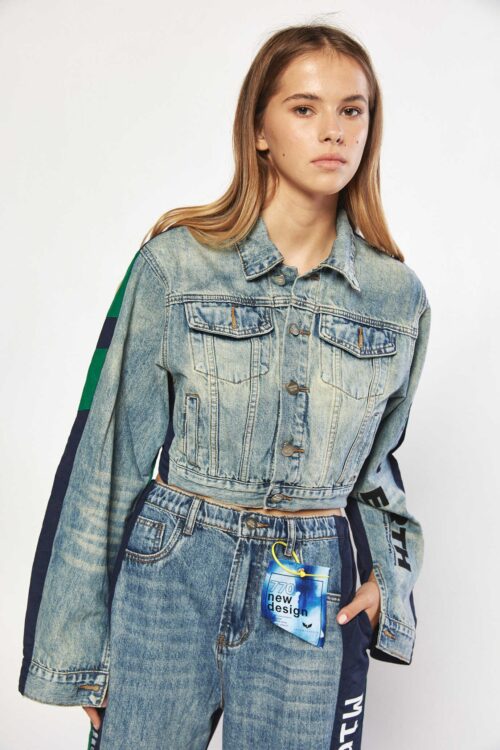  Long Sleeve Denim and Viscose Jacket EARTH