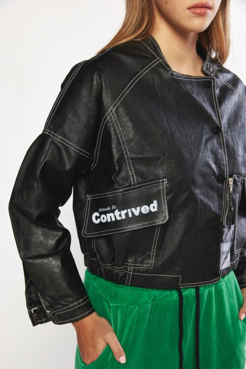 Black Faux Leather Jacket  RETRIVED