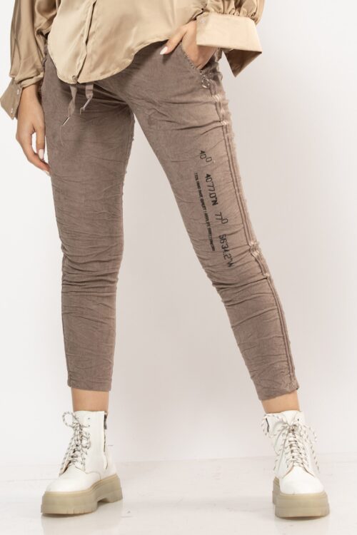 Designed Velvet Brown Jogger Pants 770