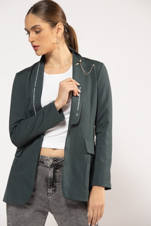 Dark Green Blazer Jacket  FASHION