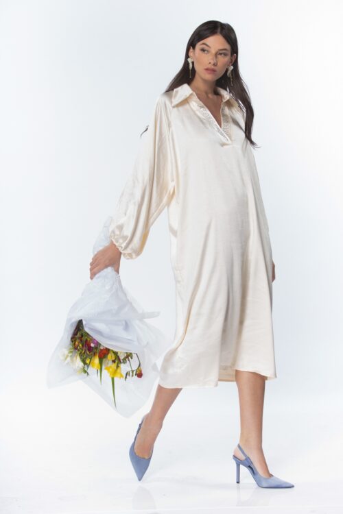  Satin Wide Cut Galabia Dress SEVEN
