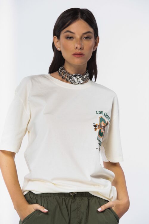  Designed Washed T- Shirt LOS ANGELES