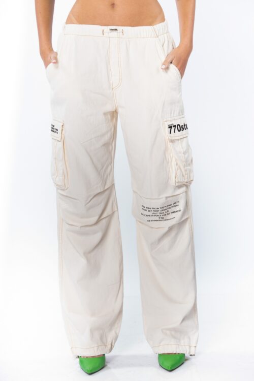  Cargo Cotton Beige Jogger Pants  STUDIO