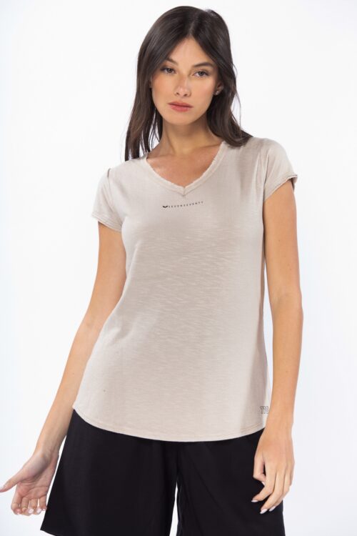 Washed Basic Rib T Shirt 770