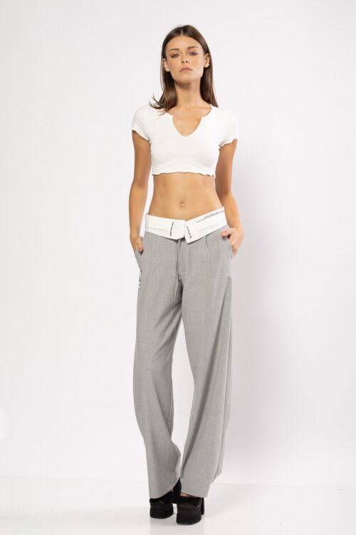 Designed  Gray And white   Elegant  Pants  ATTITUDE