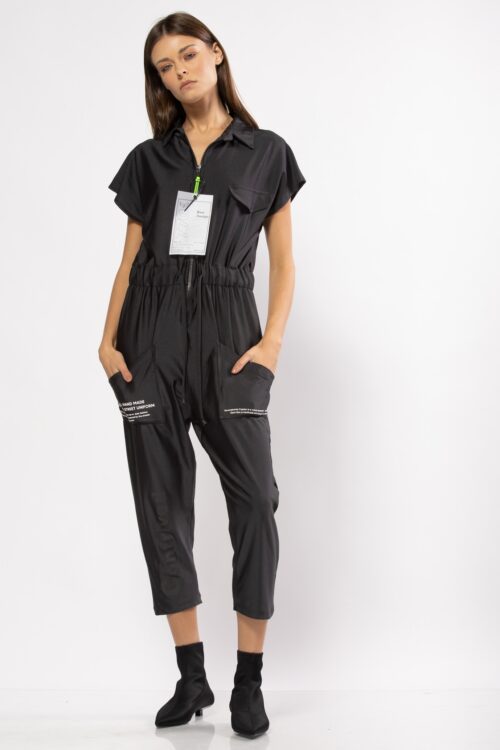Black  Designed  Jumpsuit  HANDMADE