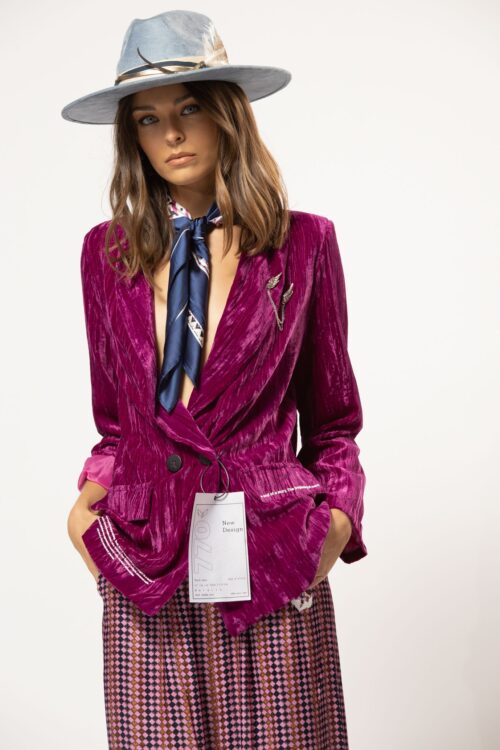 Purple Velvet  Blazer Jacket  STORY