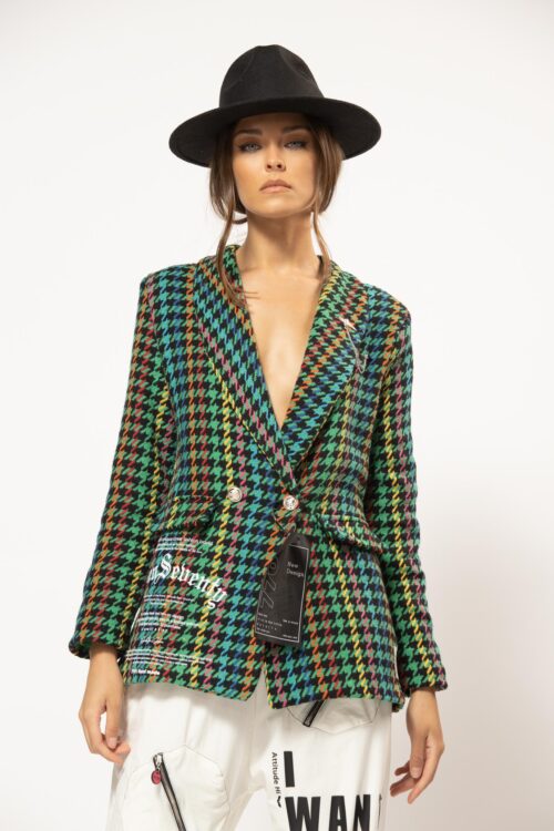 Colorful Pepita Blazer Jacket SEVENTY
