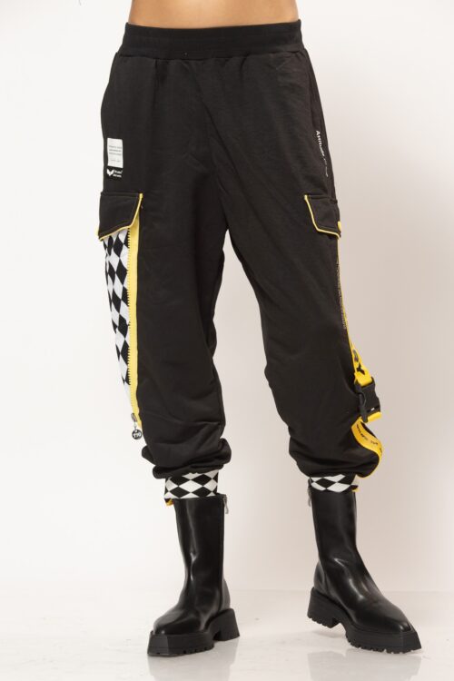 Designed Black Jogger Cotton Pants  RACE