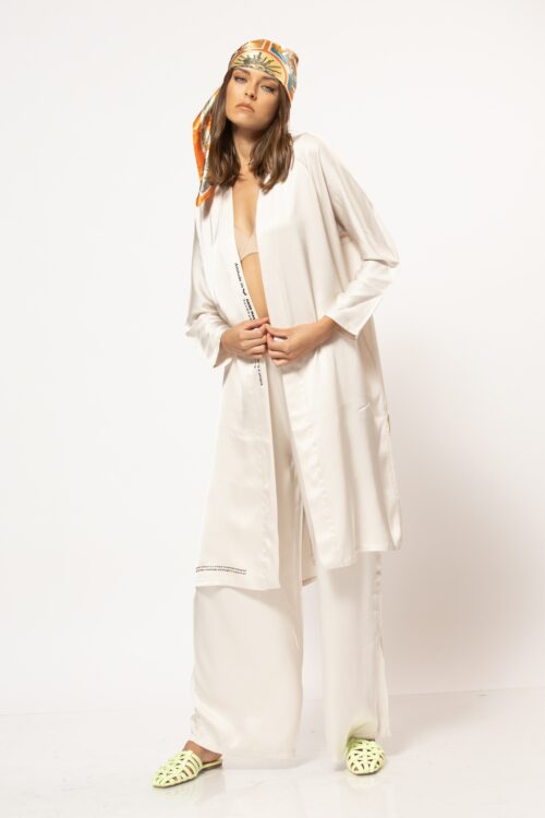 2 Piece Ivory Satin Set HANDMADE