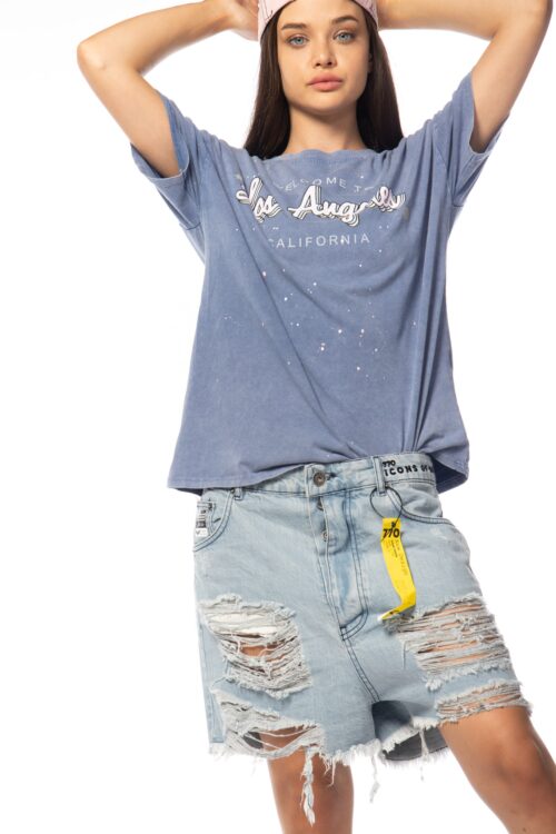  Designed Washed T- Shirt  LA
