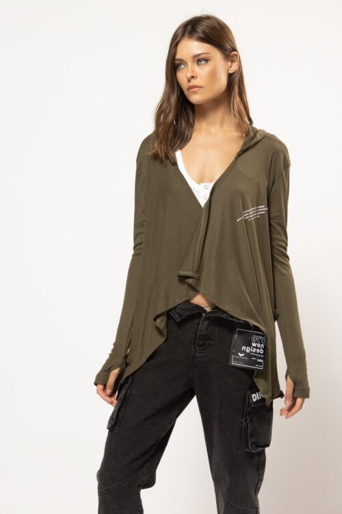 Olive Green Hooded Top  DIRECTION