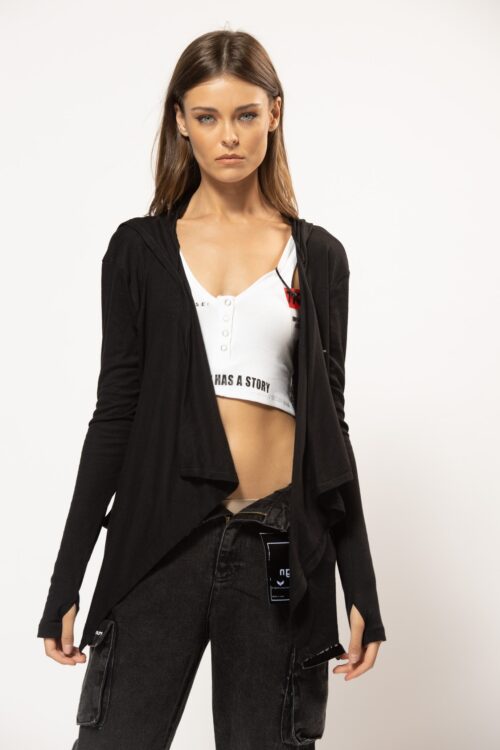 Black  Hooded Top  DIRECTION