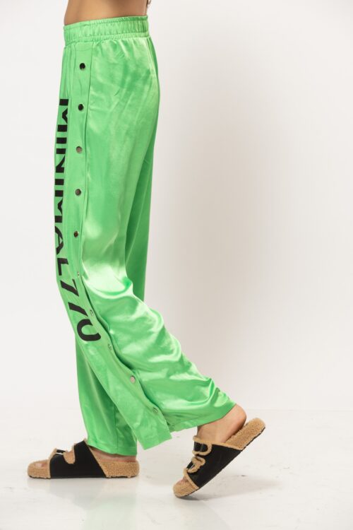 Designed Green Satin Jogger Pants  MINIMAL