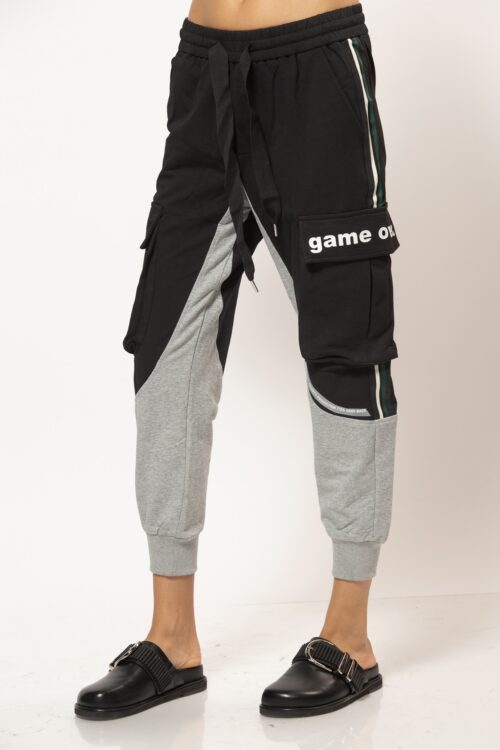 Designed Black and Grey Jogger Pants GAME OVER