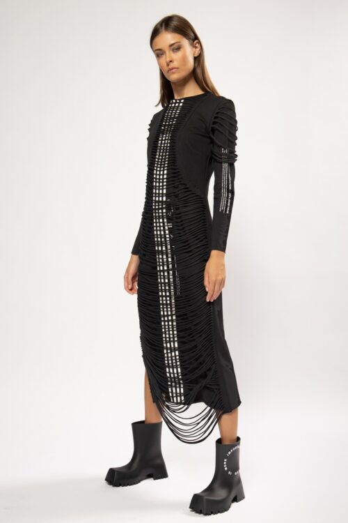 Designed Special Black Midi Dress URBAN